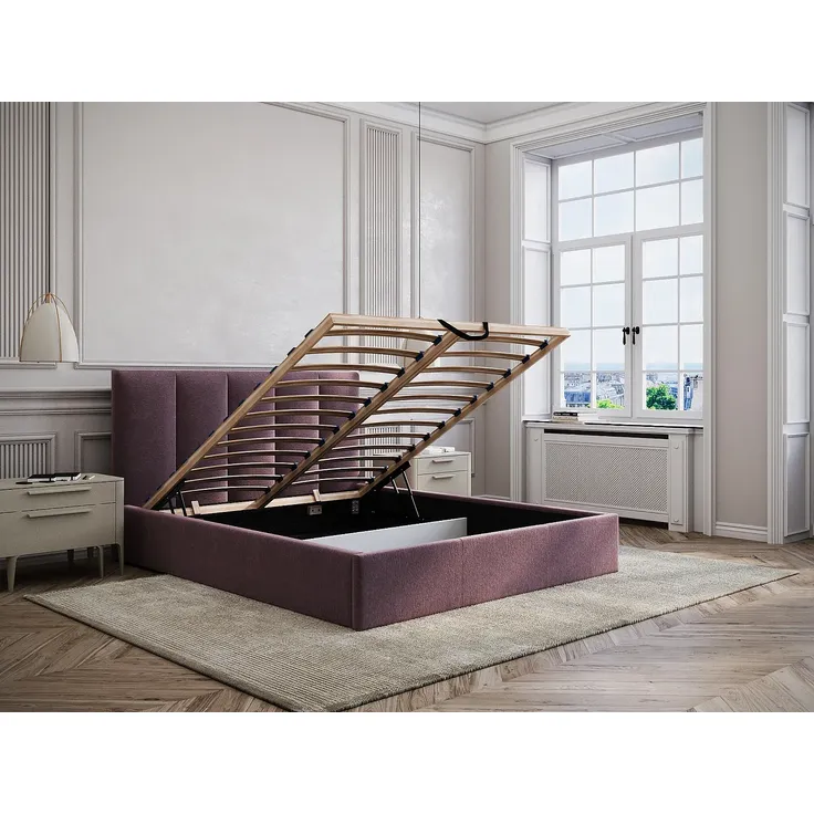 Vente-unique - KILACLO Bett Stoff Rot - B 213 cm x H 106 cm x L 170 cm – Bild 3