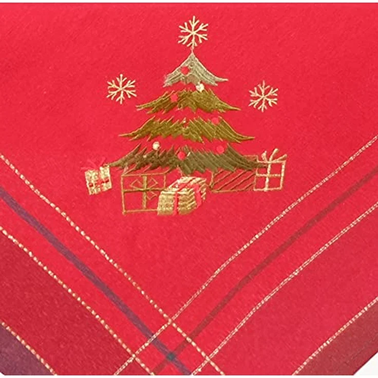 texpot Tischdecke Tischwäsche mit Stickerei Baum Weihnachten Winter (1-tlg) – Bild 5