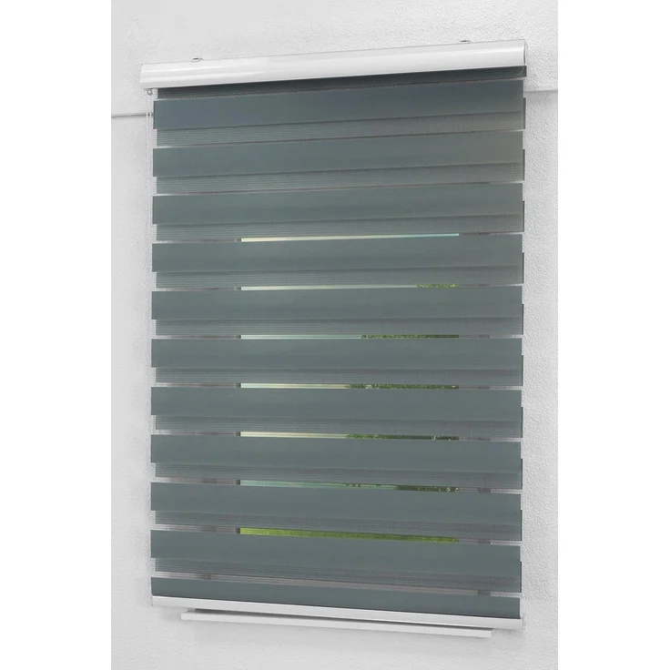 Lysel - Qualitätsdoppelrollo basaltgrau, (B x H) 180cm x 175cm in grau/basaltgrau – Bild 5
