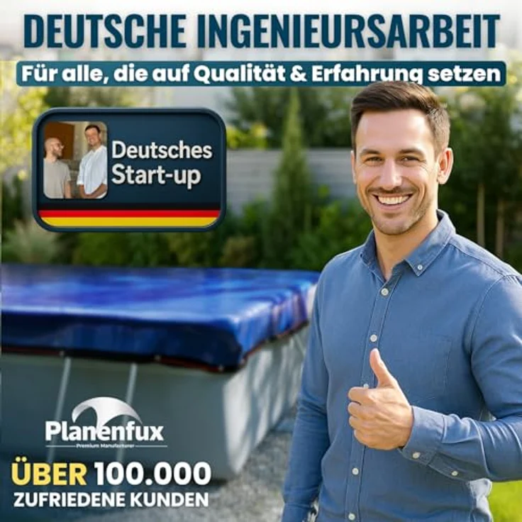 Planenfux® Pool-Abdeckplane Poolplanen rechteckig PE Material - Blau (PARENT), 280-320 x 180-220 cm Pool Abdeckung aus starkem 200g/m² PE Material – Bild 9