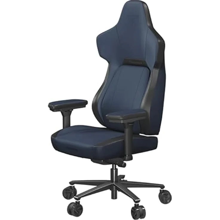 ThunderX3 CORE Moderner Gaming-Stuhl, Ergonomisch, SYNC6 Sechsfache Verstellbarkeit, CORED.RDY 360 Technologie, Abnehmbares Kopfstützenkissen, Vielseitige 3-in-1 Fußstütze, Blau – Bild 1