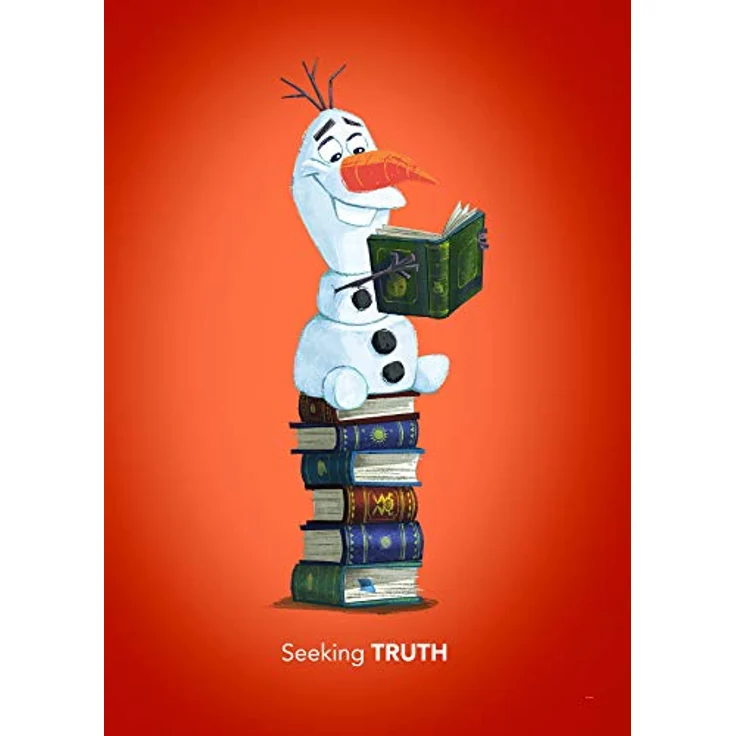 Komar Disney Wandbild Frozen Olaf Reading, hochwertiger Kunstdruck in bunt, ohne Rahmen, 50 x 70 cm, fotorealistischer Druck auf Premium-Poster Fotopapier – Bild 1