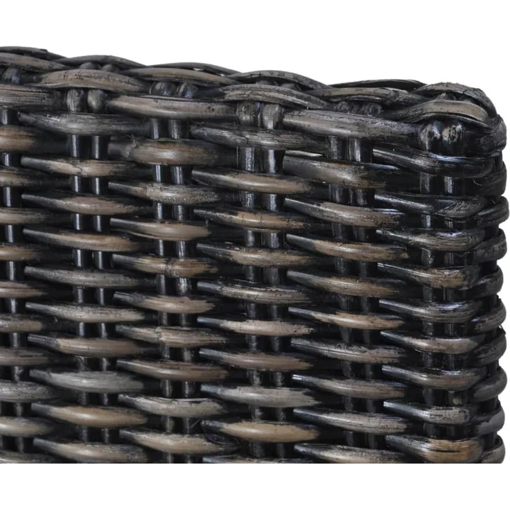 vidaXL Esszimmerstühle 2 Stk. Schwarz Kubu-Rattan und Mahagoniholz 246656 – Bild 7