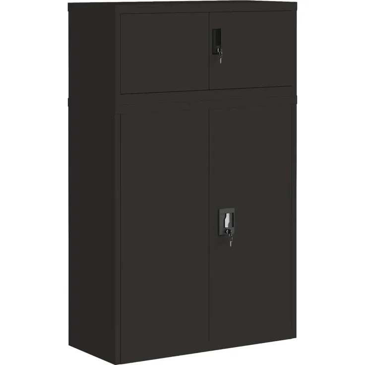 vidaXL Aktenschrank Schwarz 90x40x145 cm Stahl 3188324