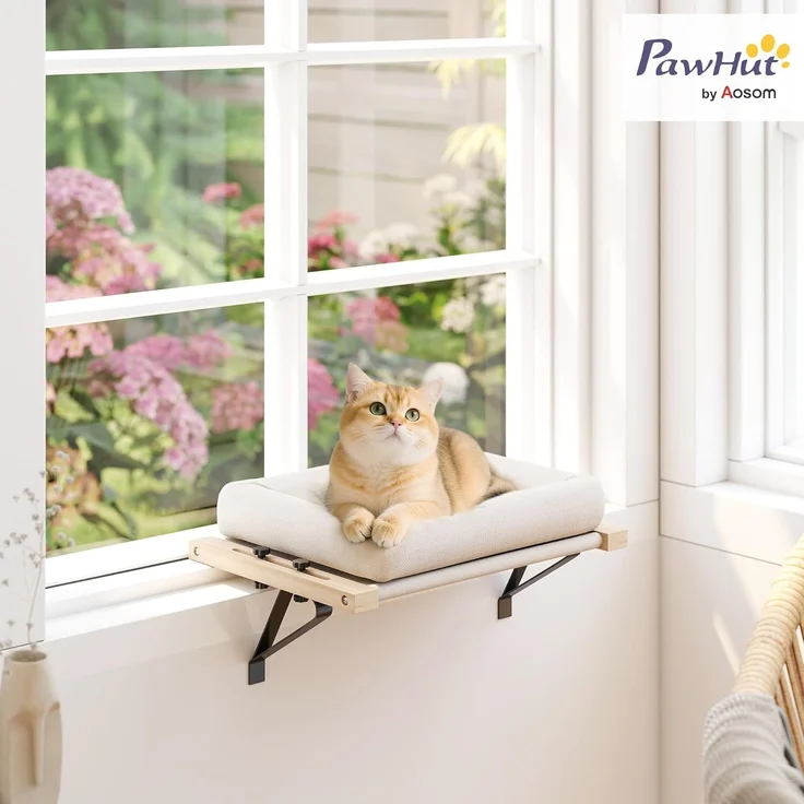 PawHut Tierbett 50x36 cm Katzenhängematte mit verstellbarer Halterung, Polyester, mit abnehmbarem, maschinenwaschbarem Kissen, für Katzen unter 6 kg – Bild 2