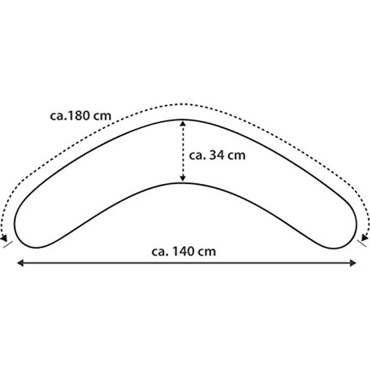 Theraline Ersatzbezug für Stillkissen Das Komfort 180 cm, hochwertiger Baumwollstoff, Herzen-Muster, grau, waschbar und pflegeleicht – Bild 2