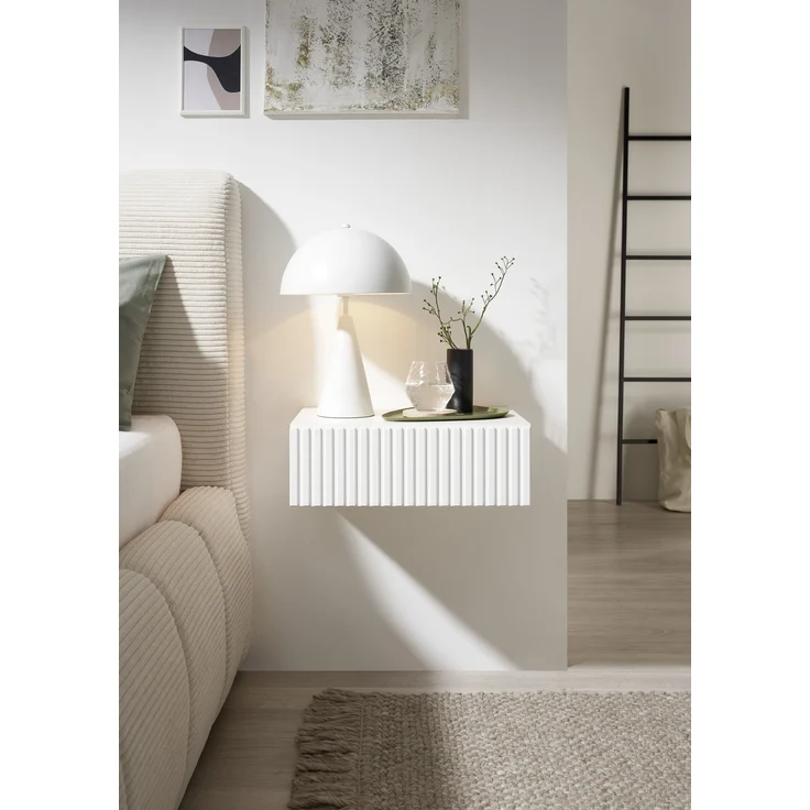 Nachtkommode >TABONI< hängend, 1 Schublade, in weiß - 42x14x30cm (BxHxT) – Bild 4