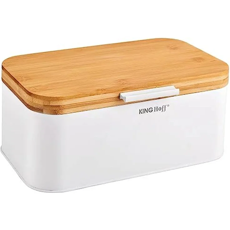 Kinghoff Kinghoff Brotkasten aus Stahl mit Bambusdeckel KH1795 – Bild 2