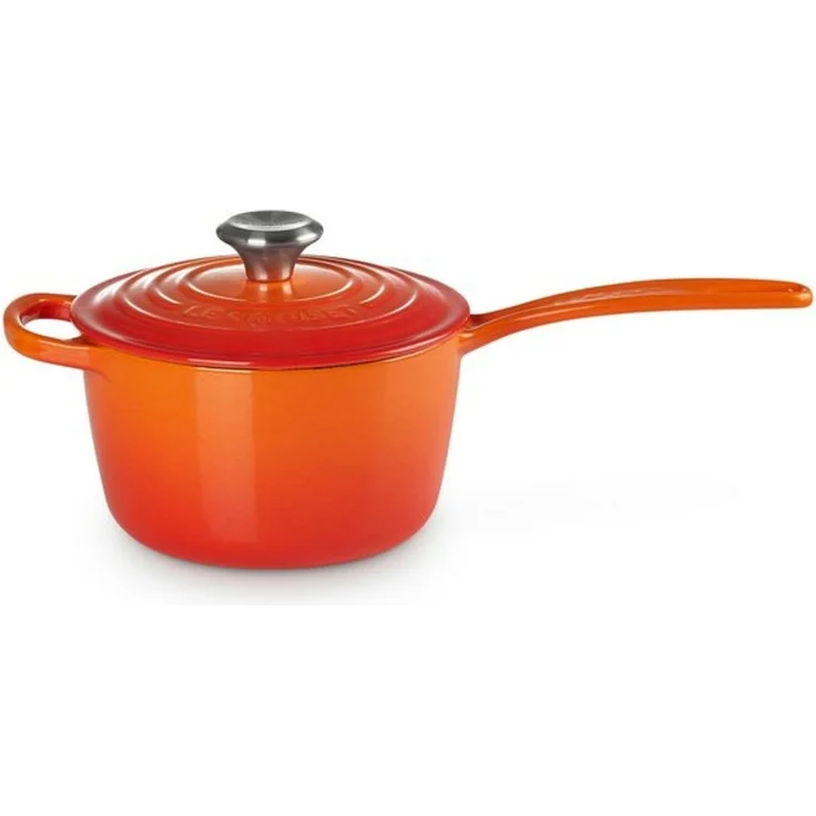 LE CREUSET Serviertopf Stielkasserolle Signature rund ofenrot 16cm, Emailliertes Gusseisen – Bild 4