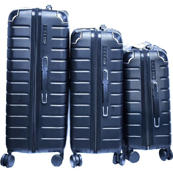 3 Tlg. Reisekoffer- Set mit 4 Räder 360° drehbar, Hartschale mit Kantenschutz Blau – Bild 2