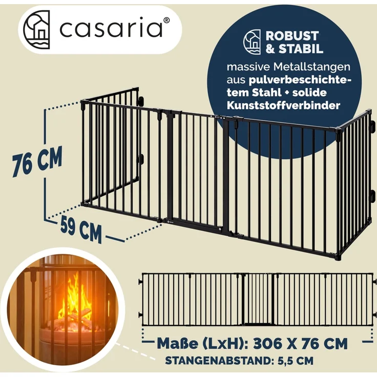 CASARIA® 2x Kaminschutzgitter mit Sicherheitstür – Bild 2