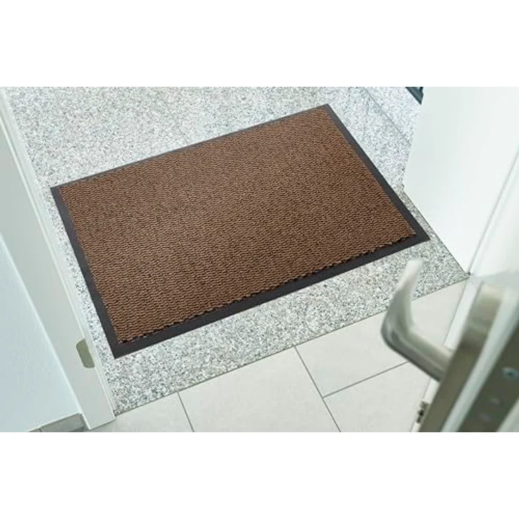 andiamo Fußmatte Easy - Schmutzfangmatte für den Hauseingang - flexibel einsetzbar als Türmatte innen, Fußabtreter im überdachten Außenbereich oder als Schuhmatte 60 x 80 cm Braun – Bild 2