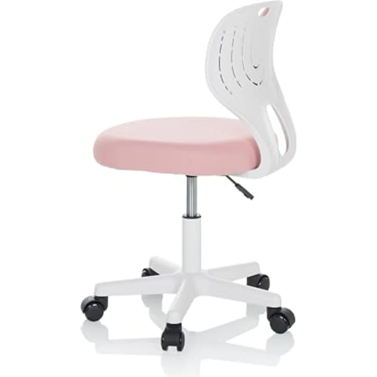 hjh OFFICE Kinder Schreibtischstuhl KIDDY TOP W Kinderbürostuhl Stoff Drehstuhl, mitwachsend, Rosa, 736425 – Bild 10