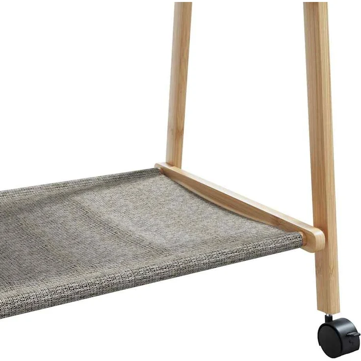 vidaXL Kleiderständer mit Ablagen und Rollen 96x45,5x155,5 cm Bambus 4008909 – Bild 8