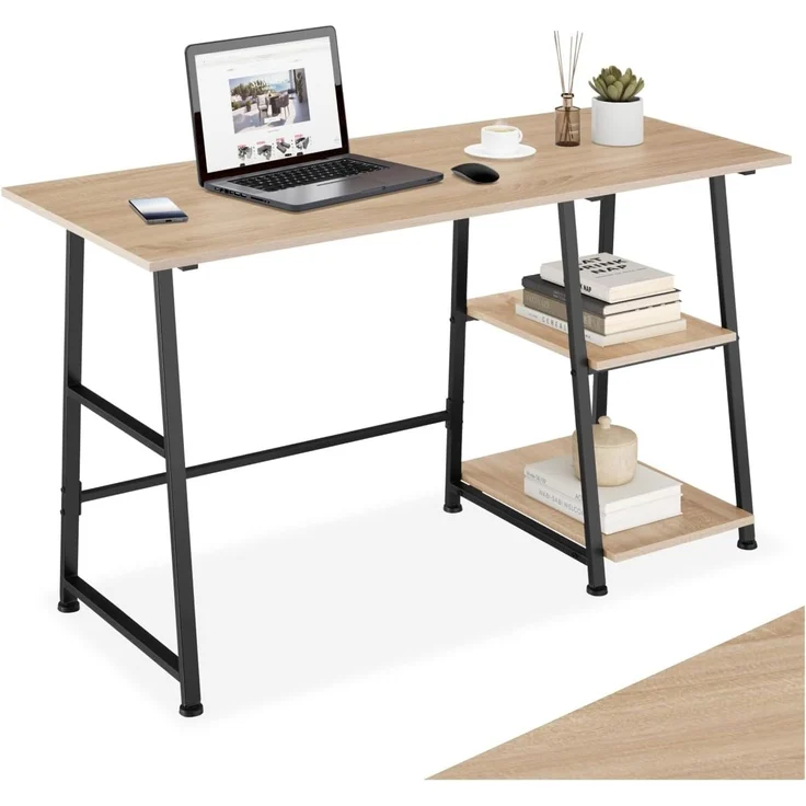 tectake Schreibtisch Paisley (1-St, 1 tlg), Rustikaler Schreibtisch im schnörkellosen Industrial Style – Bild 1