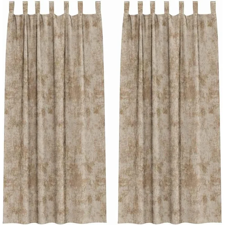 vidaXL Samtvorhänge 2 stk. Champagner 245 x 140 cm Samt 4107746 – Bild 1