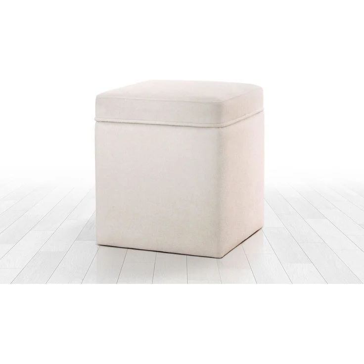 Hanah Home 'Mosvile - Cream' Pouffe, Creme, 43 x 46 x 43 cm – Bild 6