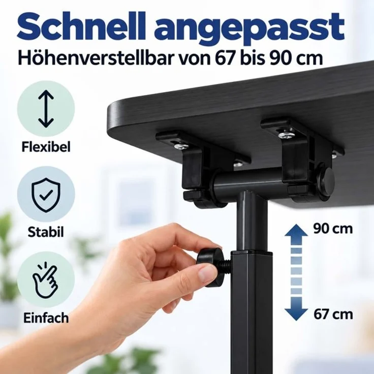 Relaxdays Laptoptisch höhenverstellbar mit Rollen – Bild 6