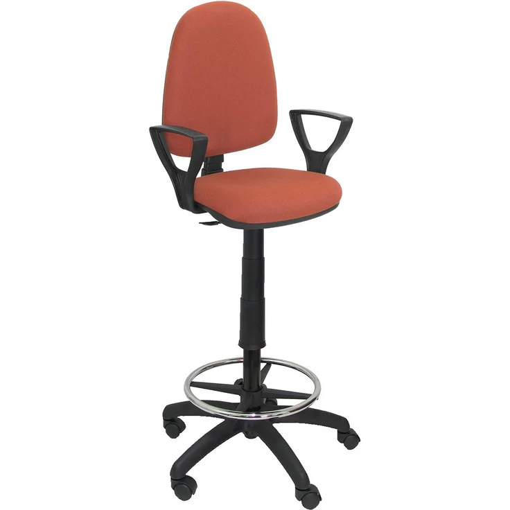 Piqueras y Crespo T04CP Ergnomischer Hocker, höhenverstellbar, mit Fußstütze braun