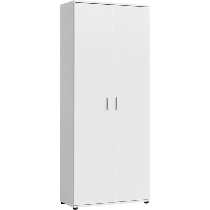 Home Collective Mehrzweckschrank 75 cm breit mit Einlegeböden 75x35x184 cm (BxTxH) Weiß (Vorratsschrank Universalschrank für Haushalt, Flur, Büro, Keller) mit 2 Einlegeböden und Fach für Staubsauger – Bild 4