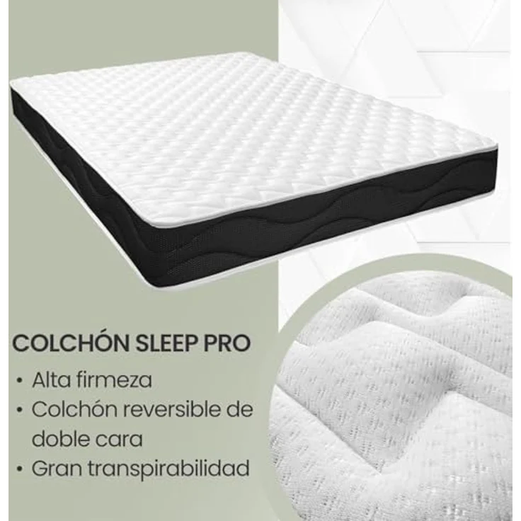 Homey Viskoelastische Matratze Sleep Pro wendbar (Winter-Sommer), Härtegrad mittel bis hoch, Dicke 20 cm, milbendicht, antibakteriell und hypoallergen, 90x180 cm – Bild 4