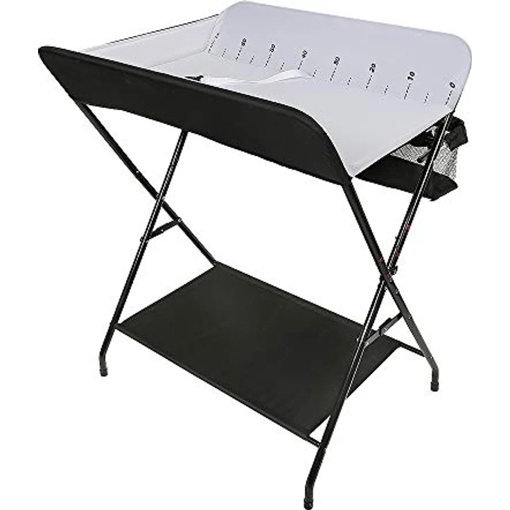 Wickelstation für Baby, Wickeltisch, faltbar, tragbar, Wickeltisch, faltbar, tragbar, mit Aufbewahrungskorb, maximale Belastung von 25 kg,79 x 55,5 x 96 cm (Schwarz-Weiß) – Bild 8