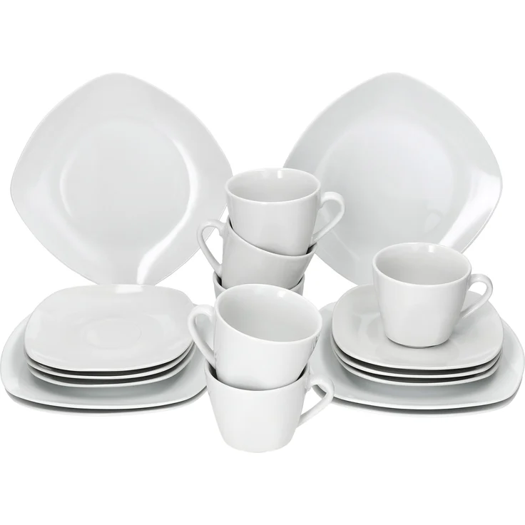 18tlg Kaffeeservice Lotta weiß Porzellan 6 Personen – Bild 2