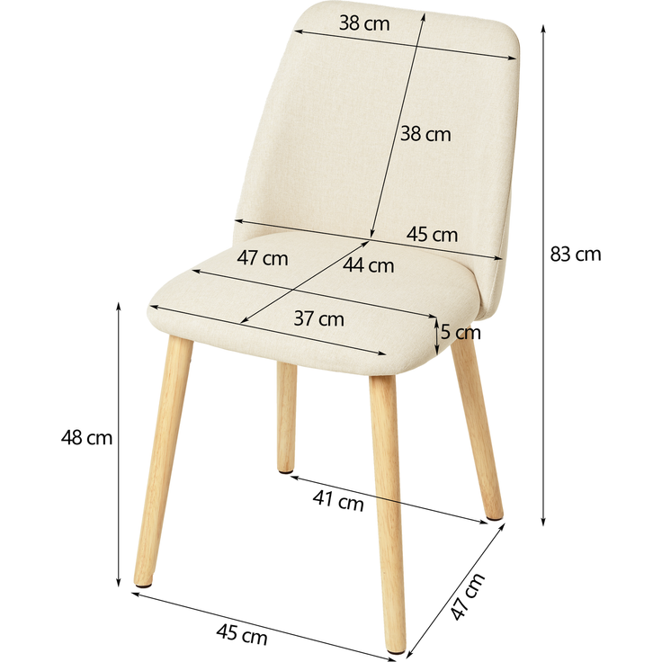 GOEURVANT 421 Esszimmerstühle 2er-Set, Webstoff - Beige – Bild 9