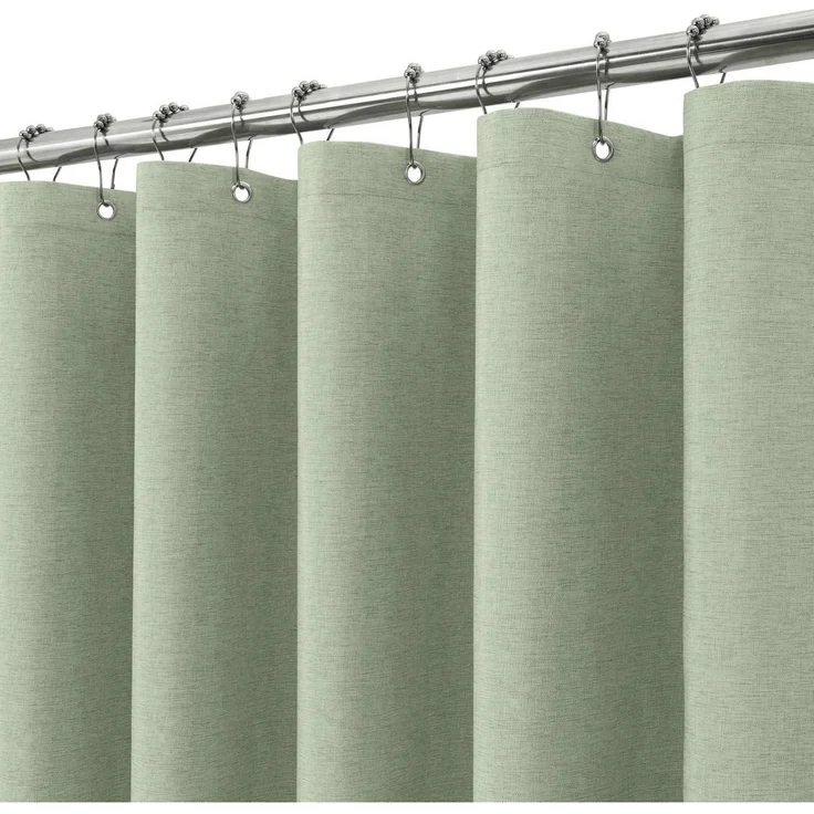 Duschvorhang Leinen 182x214cm Salbeigrün wasserdicht & schwer - 1er Pack – Bild 1