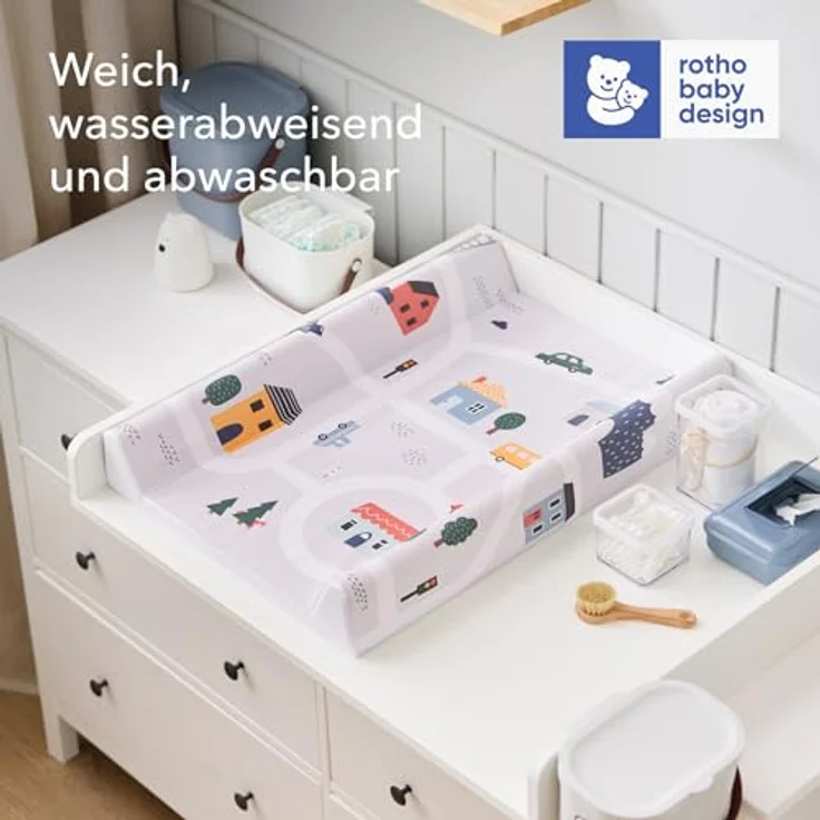 Rotho Babydesign Wickelauflage Keil (50x70 cm) Roadmap – Bild 3