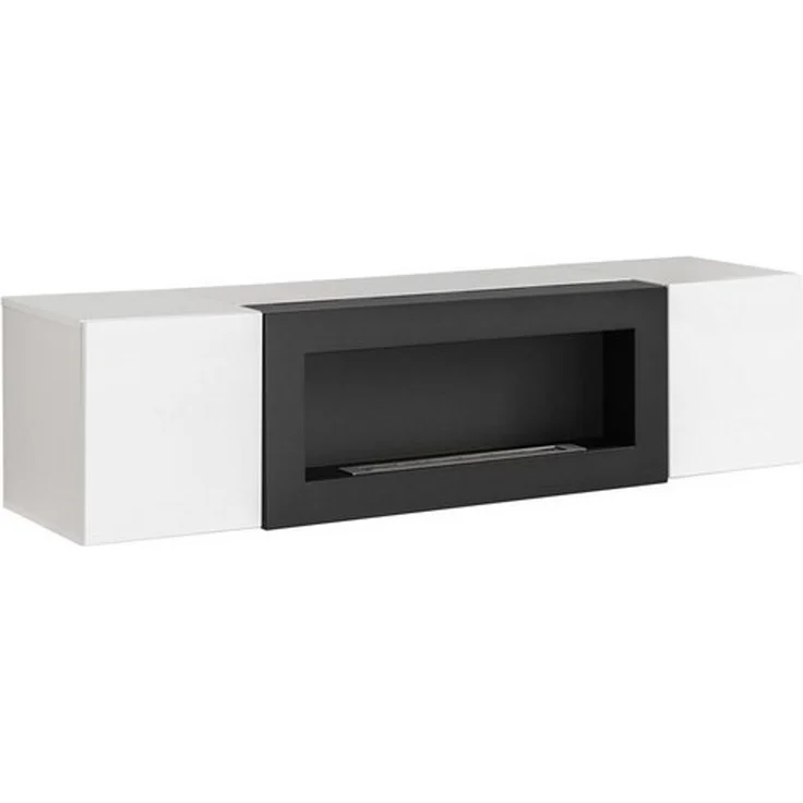 ASM-Moebel TV-Wand TV Tisch mit Bio-Ethanol Kamin und Hochglanz Fronten FLY SBK, Mit Bio-Ethanol Kamin, Push-Click System und Hochglanzfronten – Bild 2