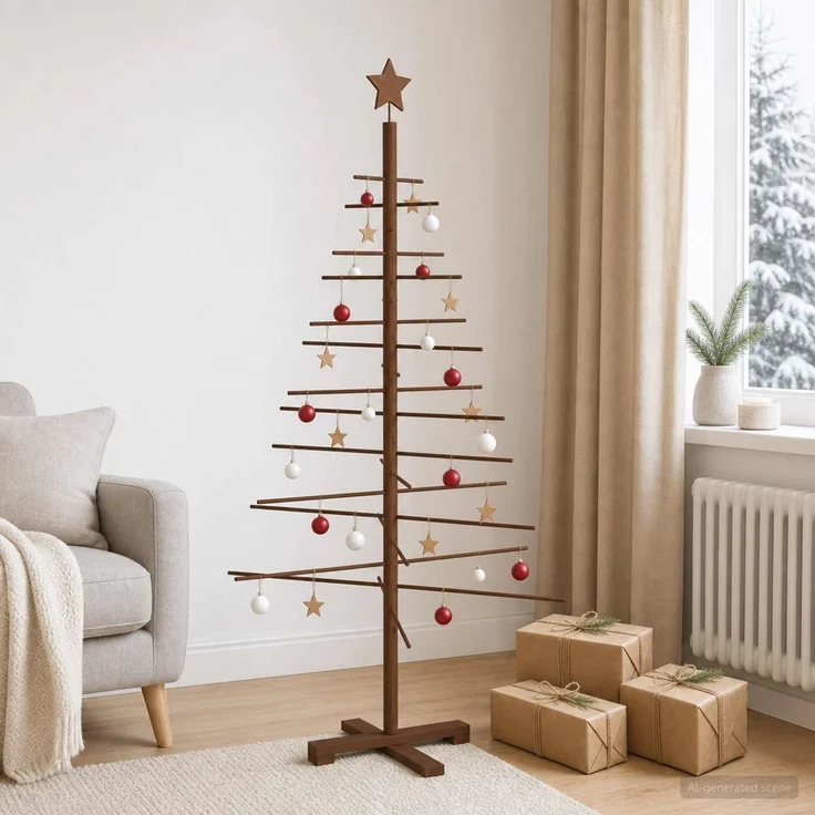 vidaXL Holz Weihnachtsbaum KOTKA 150 cm 42060348 – Bild 1