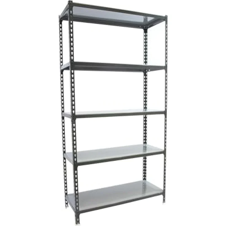Simonrack Schwerlastregal, Lagerregal, 200 x 100 x 30 cm, Metallregal, Kellerregal, Biegestelle 180 kg, 5 Fachböden, Anthrazit/Verzinkt - Simonclick – Bild 2