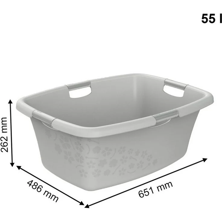 Rotho Wäschewanne Flowers 50 l Wäschekorb Wäschsammler – Bild 3