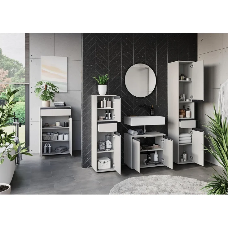 Germania Kommode 2202-186 GW-Lemont, in Steingrau, mit Tür- und Schubladendämpfung, 63 x 98 x 34 cm (BxHxT) – Bild 6