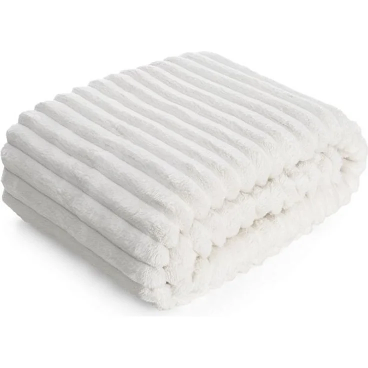Wohndecke SOFT Design91 Streifen Steppung Gestreifte Decke Gesteppte Sofadecke 70x160 cm weiß – Bild 4