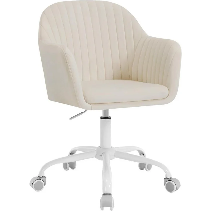 Woltu Schreibtischstuhl, Homeoffice Stuhl mit Rollen, Schminkstuhl höhenverstellbar – Bild 1
