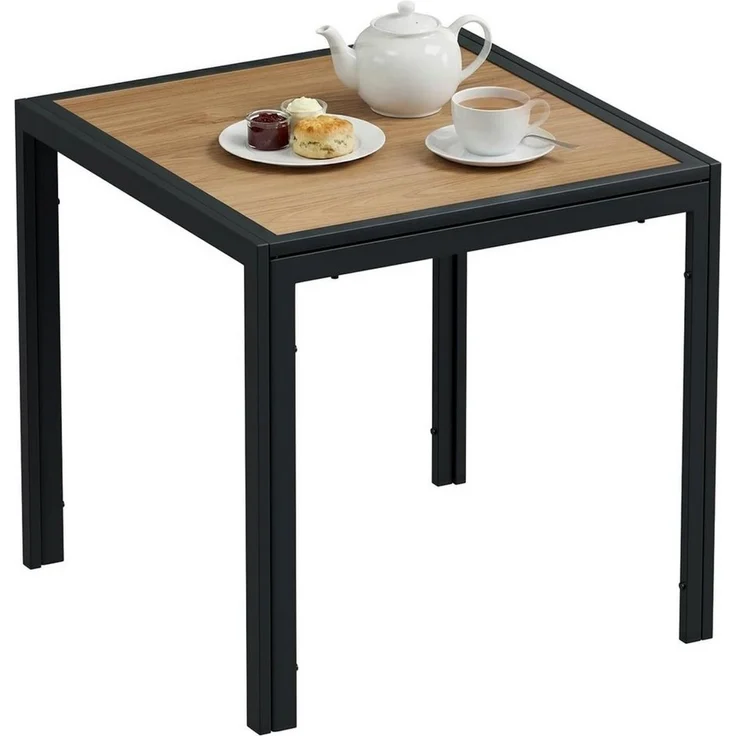 TLGREEN Gartentisch 75×75×72 cm, DPC Balkontisch, (Quadratischer Terrassentisch mit Metallgestell), Rutschfester Esstisch Outdoor für Kleinen Balkon – Bild 1