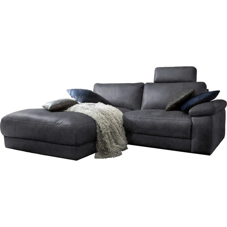 KAWOLA Sofa LOLA Ecksofa Leder schwarz mit motorischer Relaxfunktion Recamiere links 82 x 178 x 233 cm – Bild 3