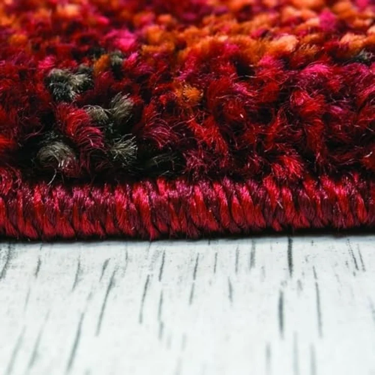 Vimoda Teppich Wohnzimmerteppich Rot dicht und weich, Rechteckig, Höhe: 19 mm, Sehr Dicht & soft meliert, Teppich Terracotta (Feuer Farbe) – Bild 7