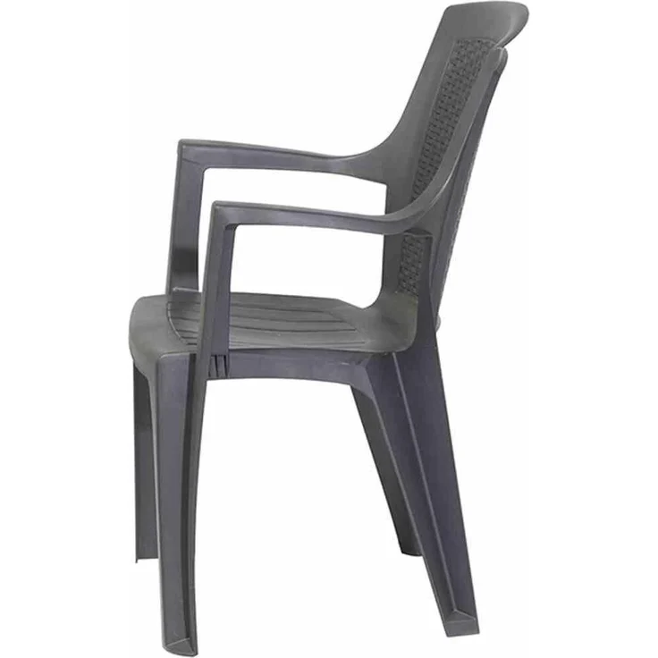 PROGARDEN Stapelsessel Eden ca. 46x55x91 cm, anthrazit, stapelbar, Geflechtoptik – Bild 3