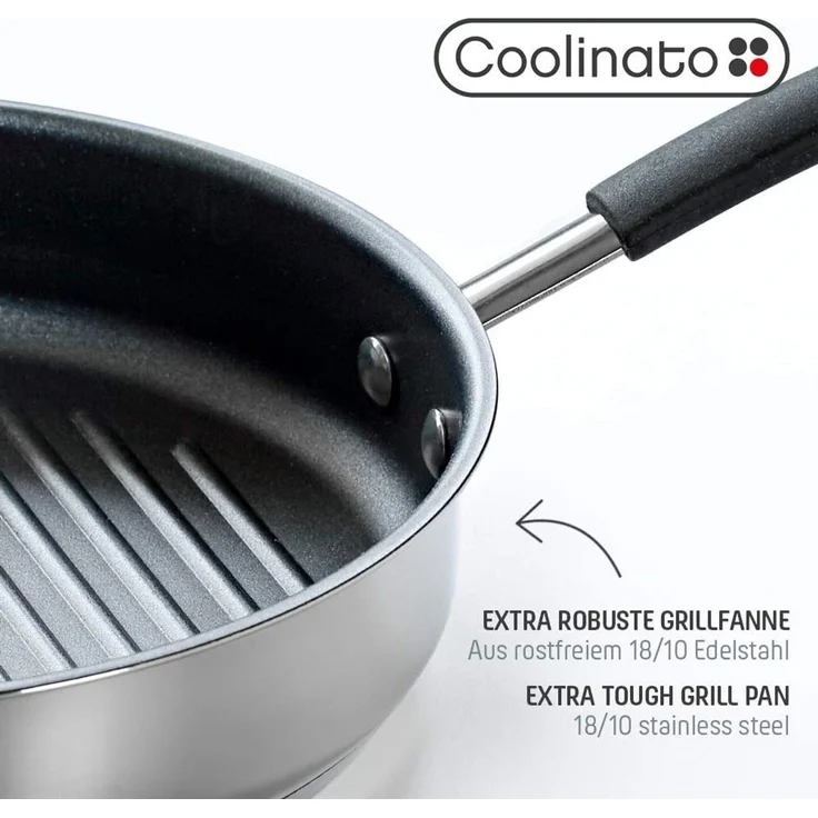 Coolinato Grillpfanne 26cm Pfanne – antihaftbeschichtet, (1-tlg) – Bild 3