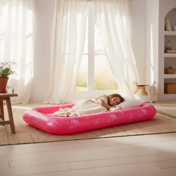 Avenli Luftmatratze Kinderluftbett aufblasbar DreamAir 152 x 89 x 17,5 cm rosa – Bild 4