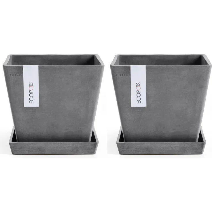 ECOPOTS Blumentopf Rotterdam (Set, 2 St), mit passenden Untersetzern