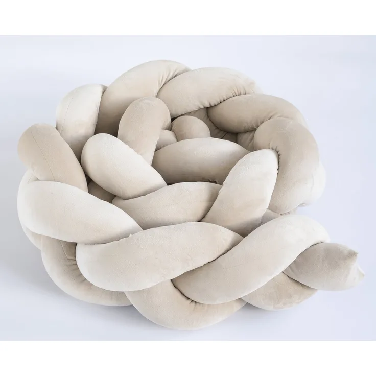 Loolay Nestchenschlange SAMT BEIGE Geflochtenes Kissen Zierkissen Dekokissen Bettumrandung, (Zugluftstopper Zugluft Schlange Wickeltischumrandung Babybett Kinderzimmer Schutz, VELOURS SAMT Bettschlange 100 150 200 300 400 cm und Länge auf Anfrage), Zug...