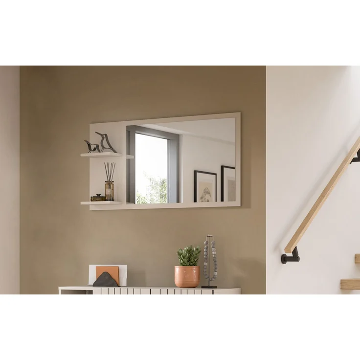 Spiegel (B/H/T: 106x55x16 cm) in Kaschmir Nachbildung und Spiegelglas – Bild 6