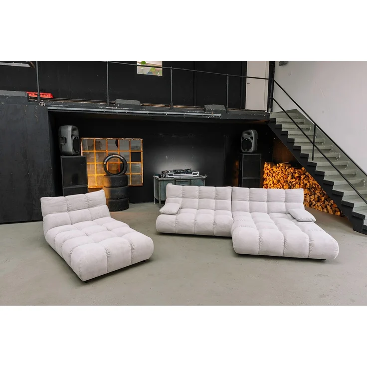 KAWOLA Sessel VIVIEN Drehsessel Feincord silber 85 x 108 x 112 cm – Bild 5