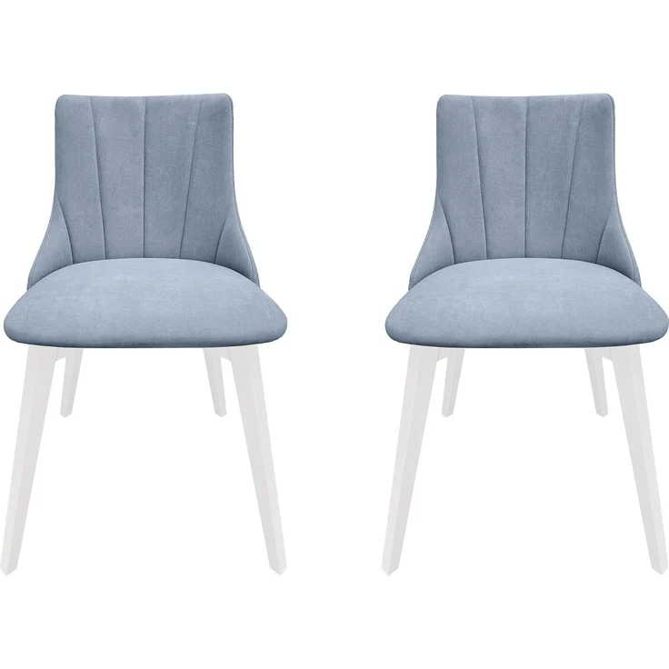 Gemütlicher Polstersessel graues Polster weiße Stuhlbeine V-90.71-60WP38Doppelpack – Bild 4