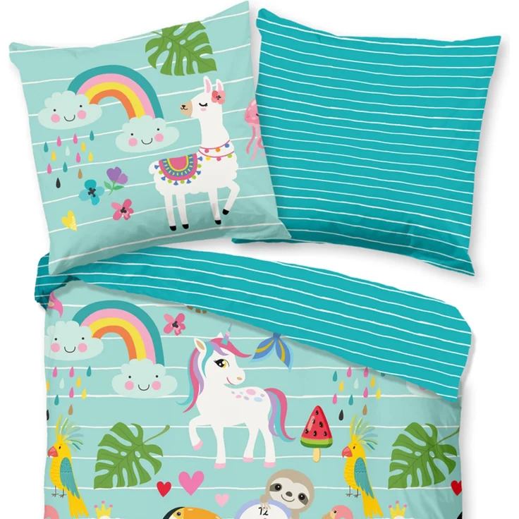 ESPiCO Bettwäsche Trendy Bedding Fantasie Blau 135 x 200 + 80 x 80 cm – Bild 2
