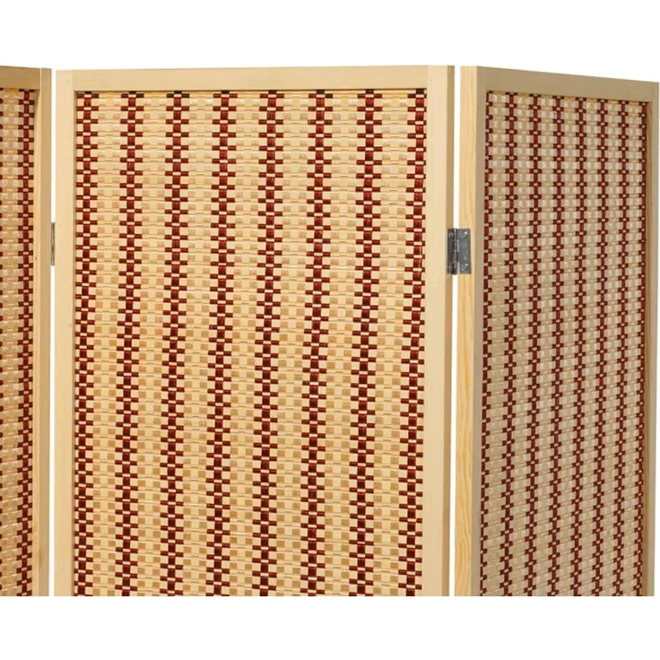 Makika Trennwand / Raumteiler aus Holz / Bambus Faltbar - Natur Braun – Bild 8